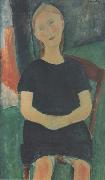 Jeune fille sur une chaise (mk38) Amedeo Modigliani
